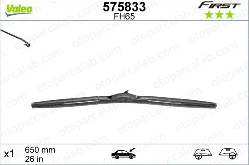 VALEO 575833 Silecek Süpürgesi Ön Hybrid Tip 650 mm - 26 inç TOYOTA AURIS HYUNDAI SANTA FÉ III 575833 1643098080