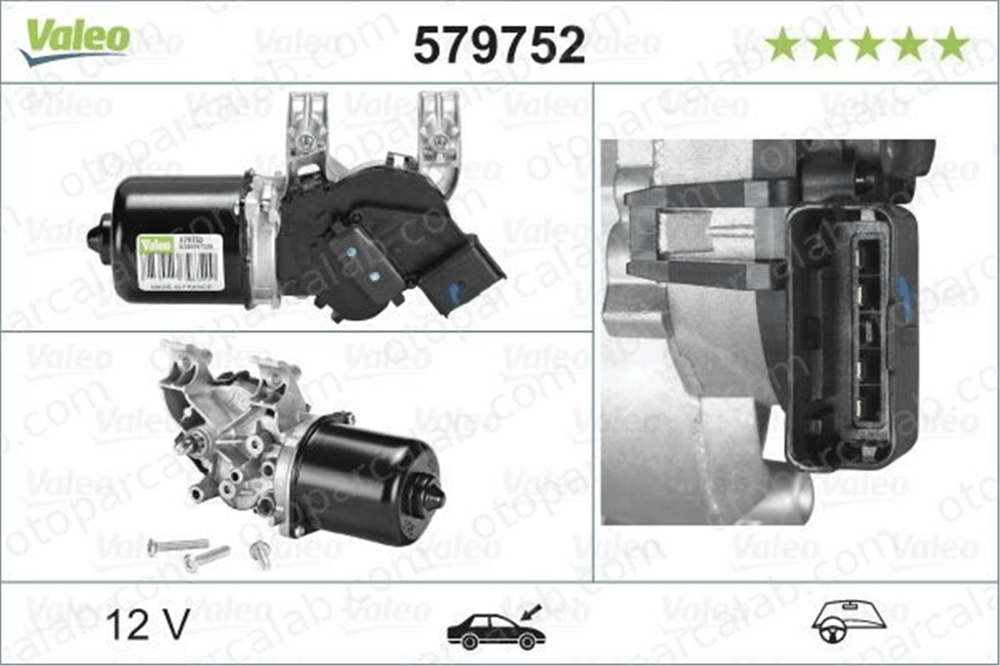 VALEO 579752 Silecek Mekanizma Motoru Ön CITROËN C3 I C2 6401F4