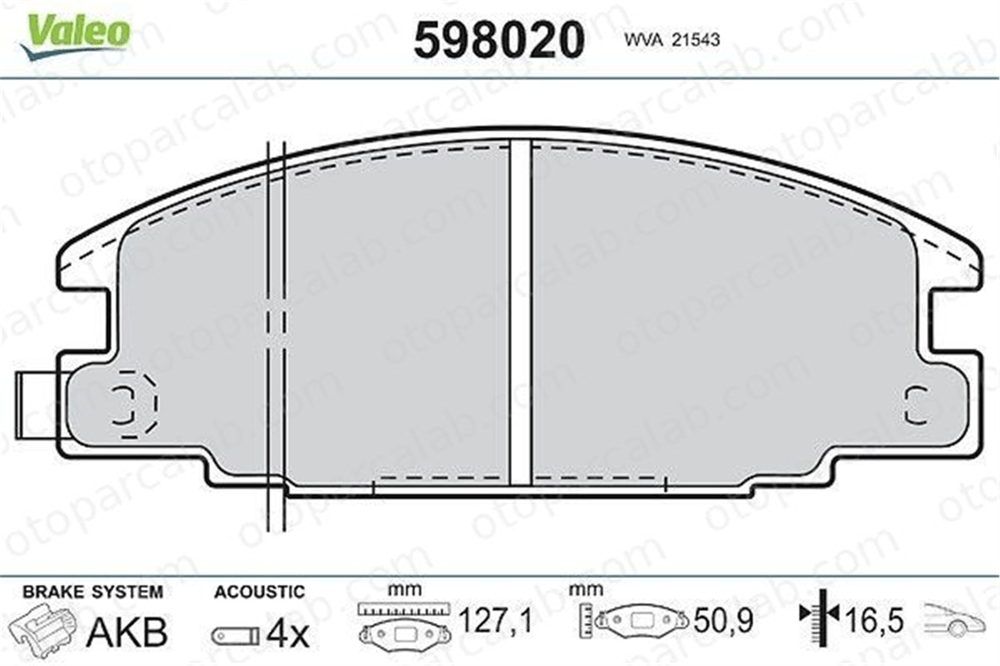 VALEO 598020 Fren Disk Balata Ön OPEL CAMPO ISUZU KB 1605825 1605916