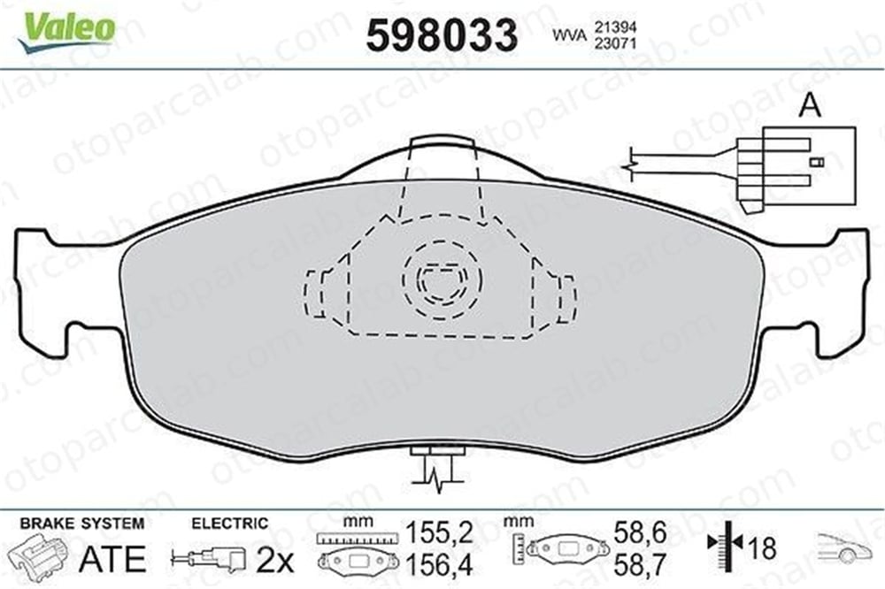 VALEO 598033 Fren Disk Balata Ön FORD SCORPIO I SCORPIO I Sedan 1632792 6704269