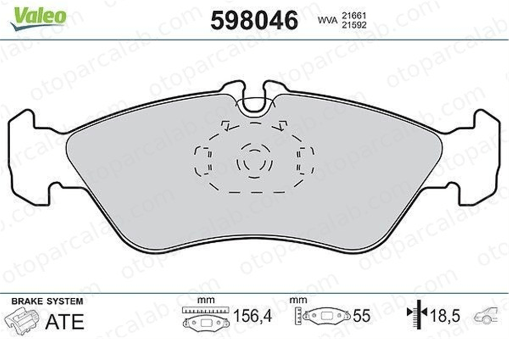 VALEO 598046 Fren Disk Balata Arka MERCEDES-BENZ G-SERISI SPRINTER 3-t Panelvan/Van 24204020 0024204020
