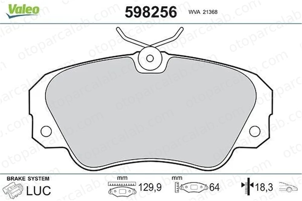 VALEO 598256 Fren Disk Balata Ön OPEL OMEGA B OMEGA B Station wagon 1605932 1605004