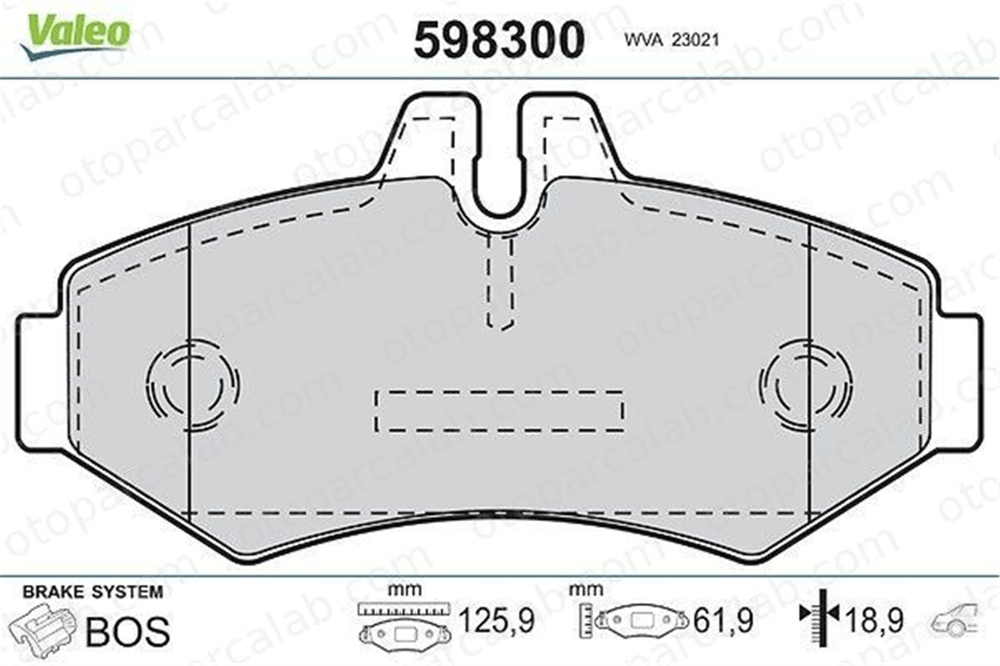 VALEO 598300 Fren Disk Balata Arka MERCEDES-BENZ G-SERISI SPRINTER 3-t Panelvan/Van 4209720 0004209720