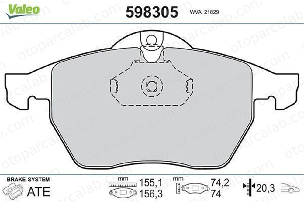 VALEO 598305 Fren Disk Balata Ön OPEL VECTRA B VECTRA B Station wagon 93191802 1605036