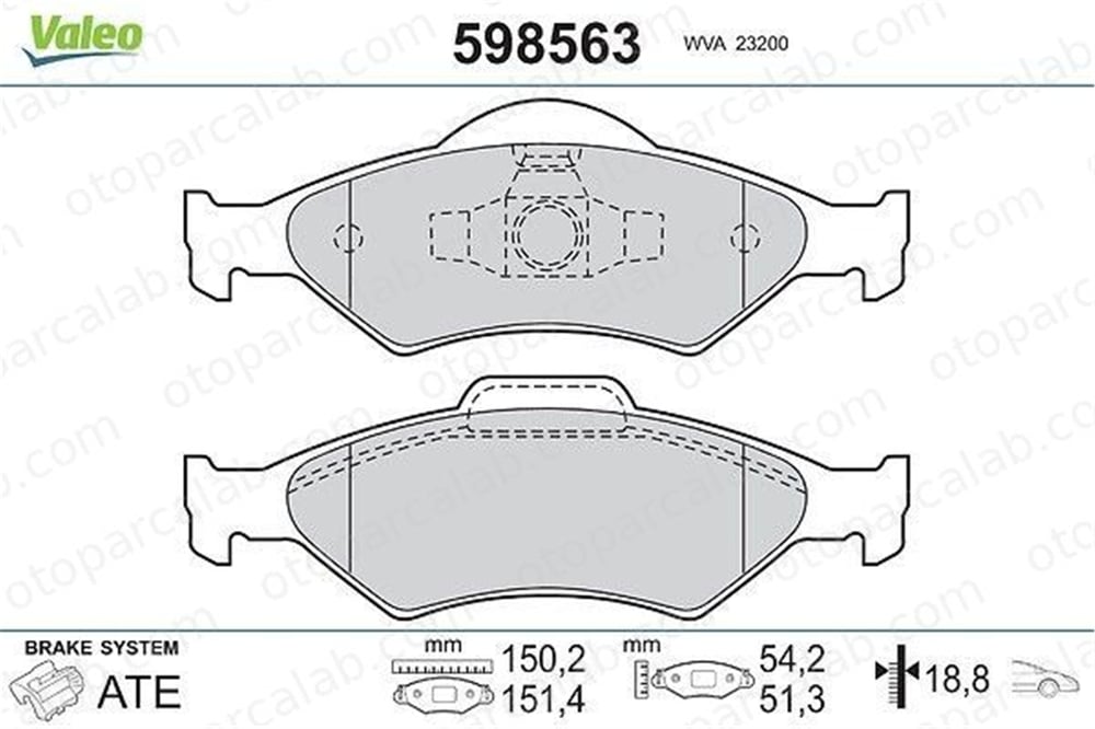 VALEO 598563 Fren Disk Balata Ön FORD FIESTA IV KA TAMT2K021FSTE 1947389