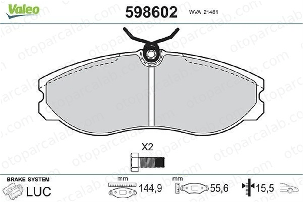 VALEO 598602 Fren Disk Balata Ön FORD MAVERICK NISSAN SERENA 1203933 1495951
