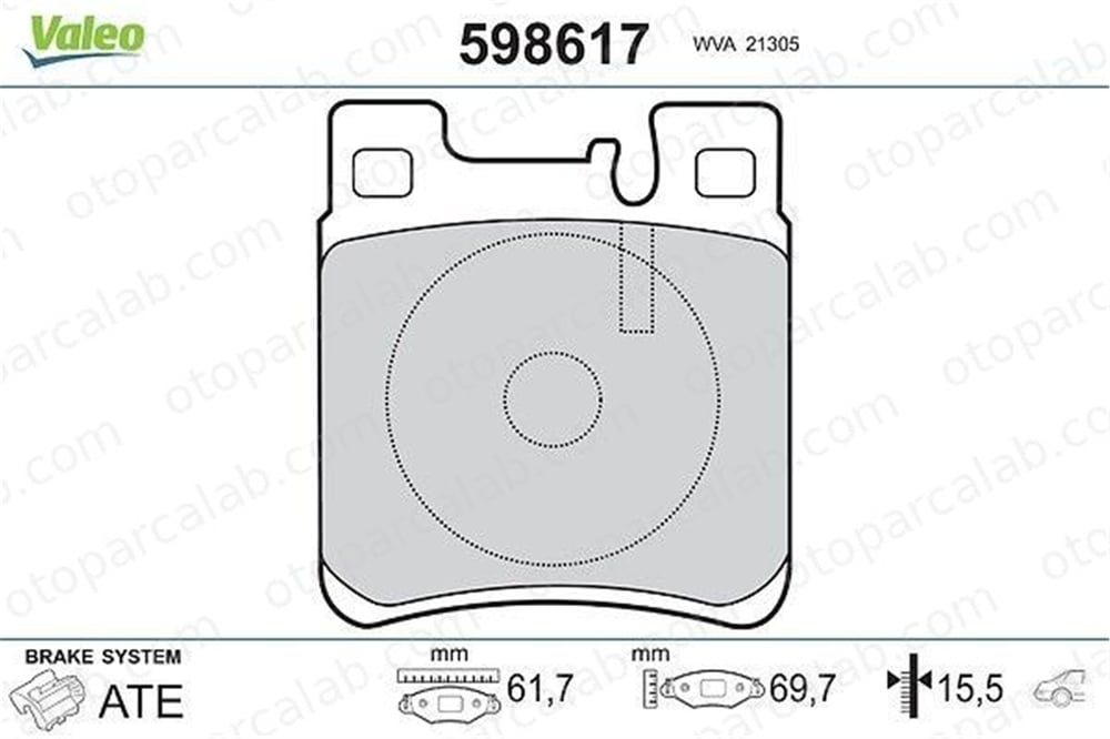 VALEO 598617 Fren Disk Balata Arka MERCEDES-BENZ E-SERISI T-Model S-SERISI 5143633AA 05143633AA