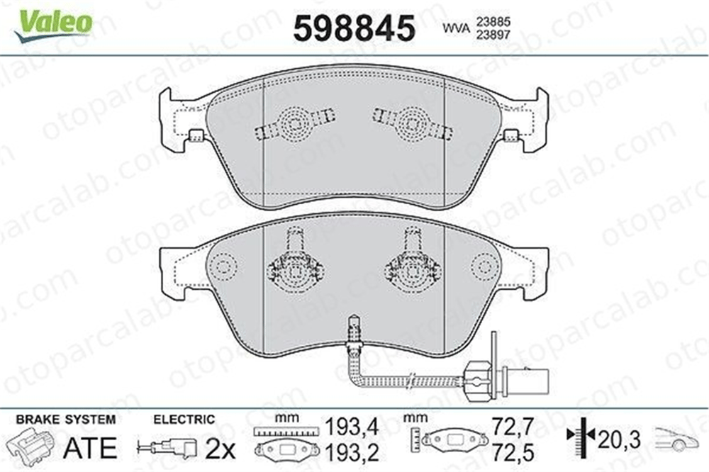 VALEO 598845 Fren Disk Balata Ön AUDI A6 C6 Avant A6 C6 4E0698151 4E0698151A