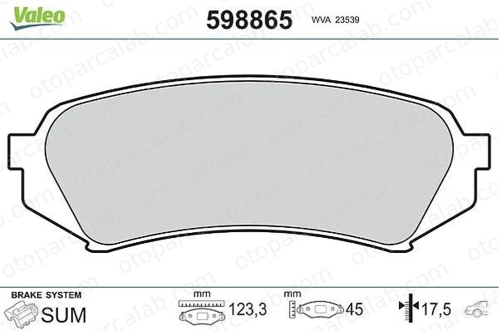 VALEO 598865 Fren Disk Balata Arka TOYOTA LAND CRUISER 100 LEXUS LX 446660030 446660070