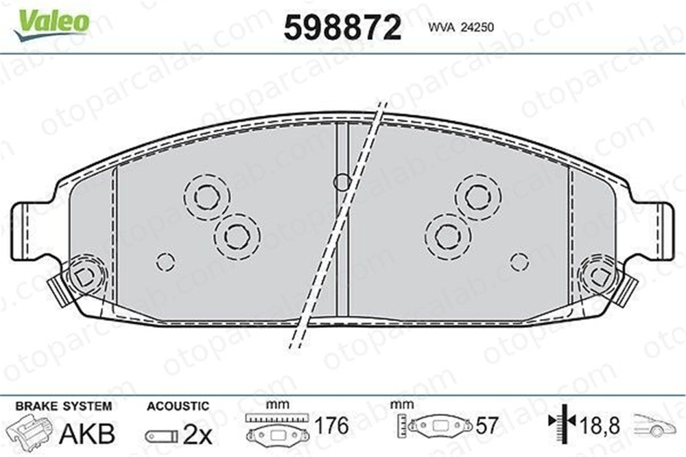 VALEO 598872 Fren Disk Balata Ön JEEP GRAND CHEROKEE III COMMANDER 5080868AC 5080868AA