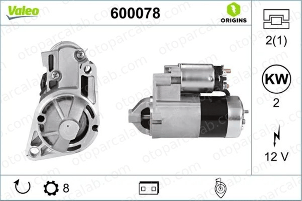 VALEO 600078 Marş Dinamosu HYUNDAI H-1 / STAREX Minibüs/Otobüs H-1 Cargo K56P18400 0K56P18400
