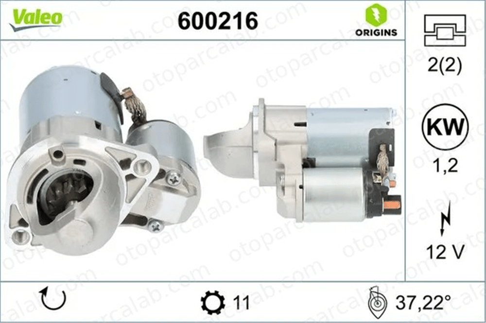 VALEO 600216 Marş Dinamosu HYUNDAI ix35 KIA CARENS IV 361002E120 361002E500