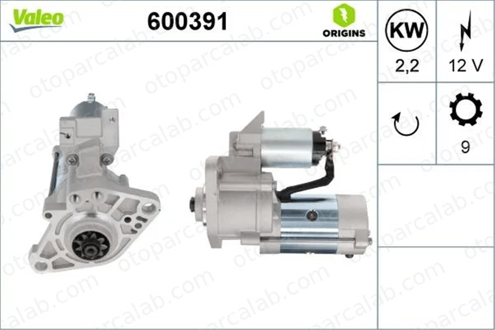 VALEO 600391 Marş Dinamosu HYUNDAI H-1 / STAREX Minibüs/Otobüs MITSUBISHI L200 ME001565 ME007433