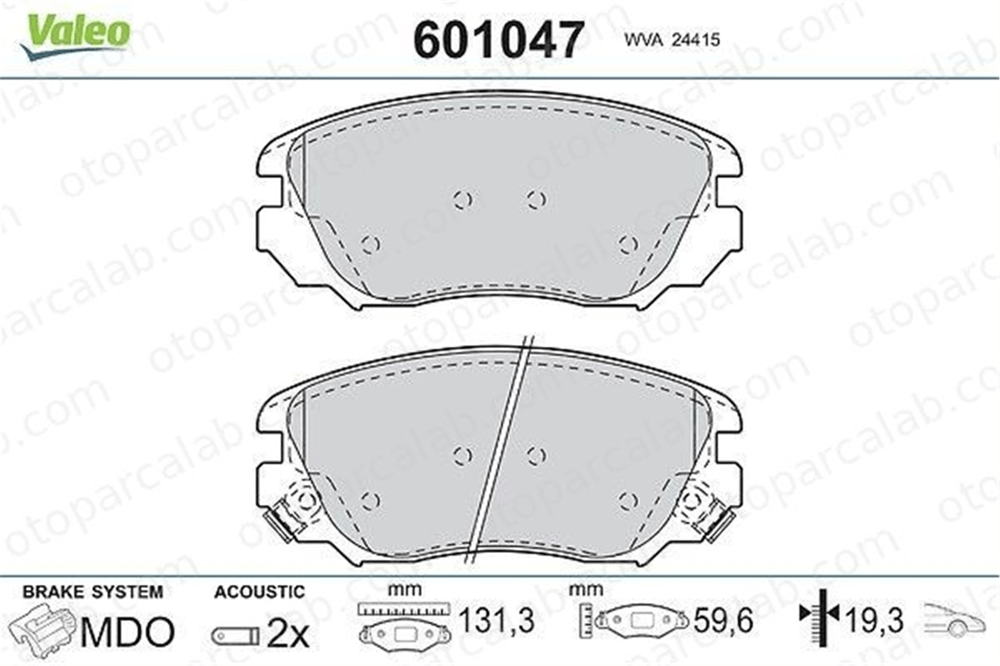 VALEO 601047 Fren Disk Balata Ön OPEL INSIGNIA A INSIGNIA A Sports Tourer 1605624 13237753