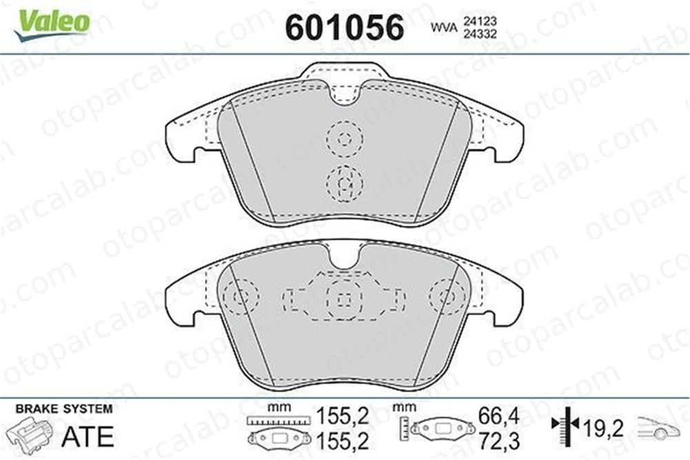 VALEO 601056 Fren Disk Balata Ön VOLVO V70 III S80 II 1609253180 1647862980