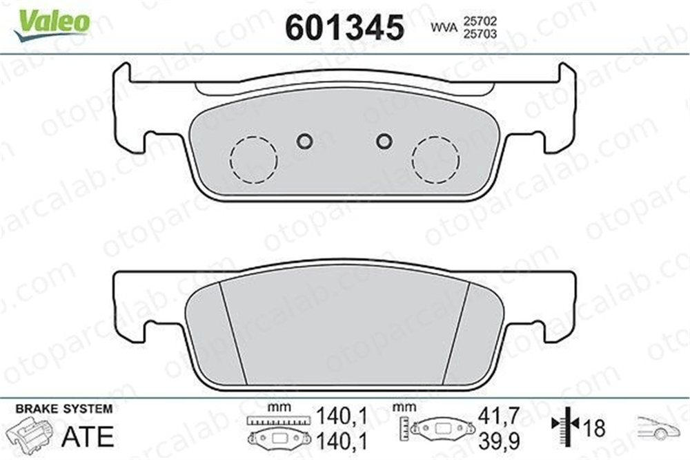 VALEO 601345 Fren Disk Balata Ön DACIA LOGAN II RENAULT CLIO IV 410602581R 410605612R