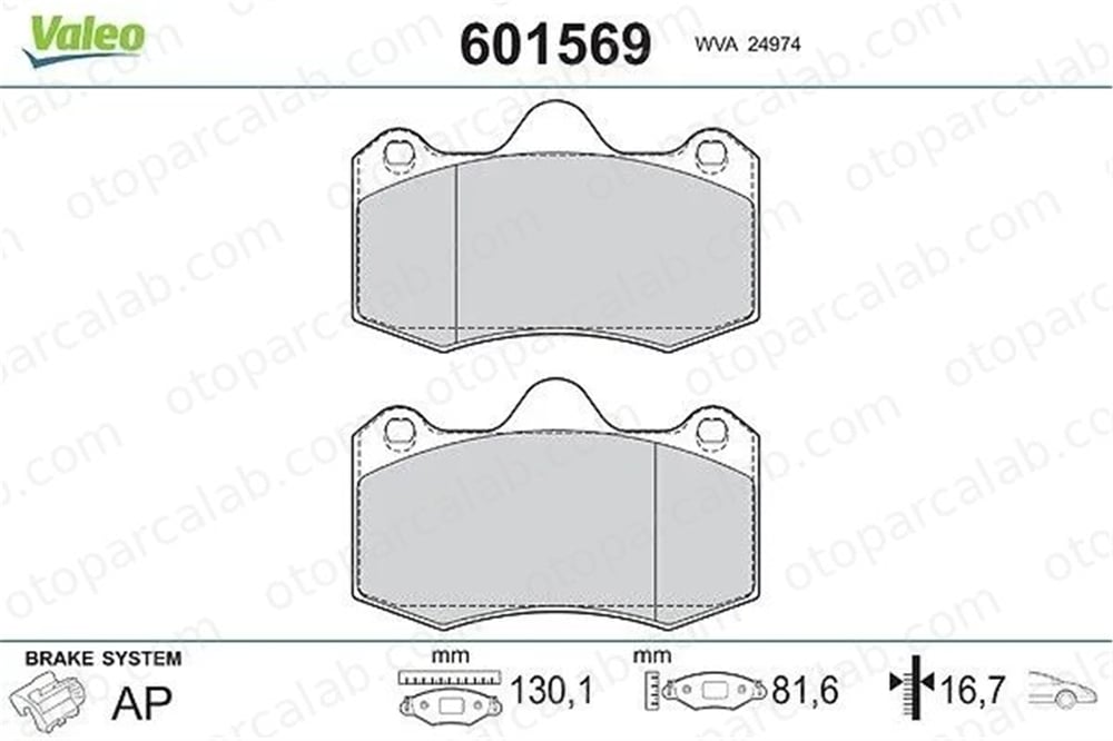VALEO 601569 Fren Disk Balata Arka SEAT IBIZA IV SC IBIZA IV 6020013035 6LL698151