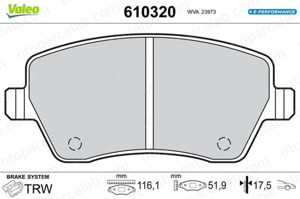 VALEO 610320 Fren Disk Balata Ön RENAULT ZOE KANGOO Express 610320 410604775R