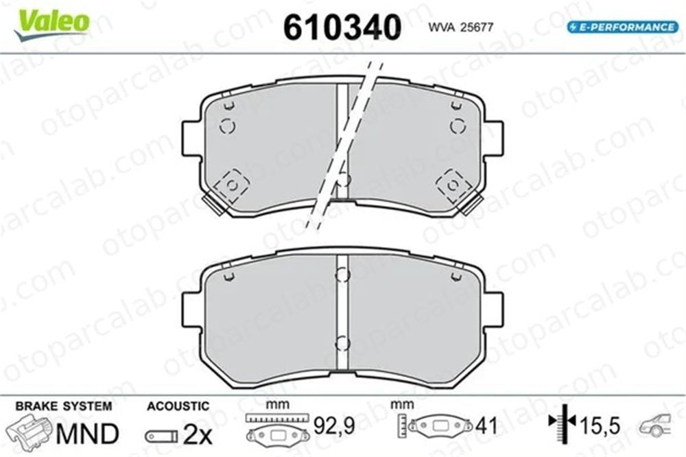 VALEO 610340 Fren Disk Balata Arka HYUNDAI KONA 610340 583021KA30