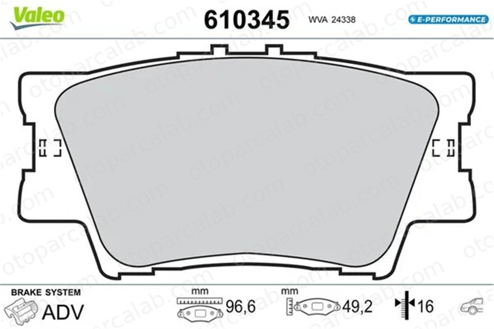 VALEO 610345 Fren Disk Balata Arka TOYOTA RAV 4 IV CAMRY Sedan 610345 446602220