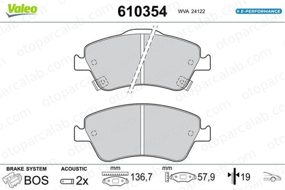 VALEO 610354 Fren Disk Balata Ön TOYOTA AURIS 610354 446502160