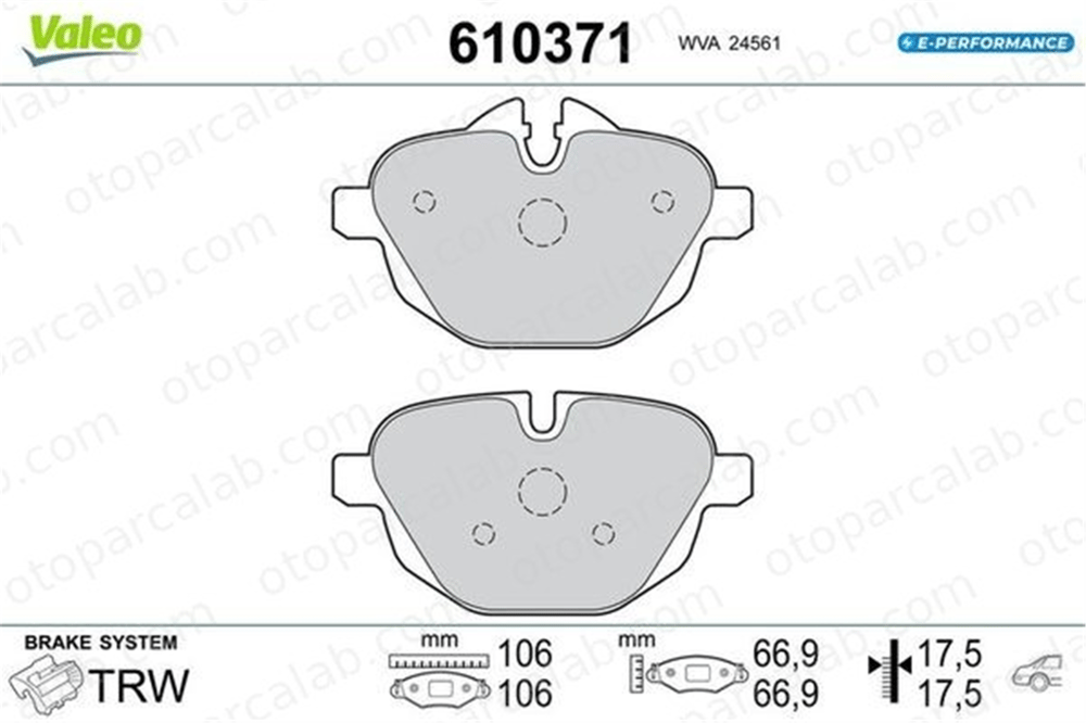 VALEO 610371 Fren Disk Balata Arka BMW 5 5 Touring 610371 34216862202