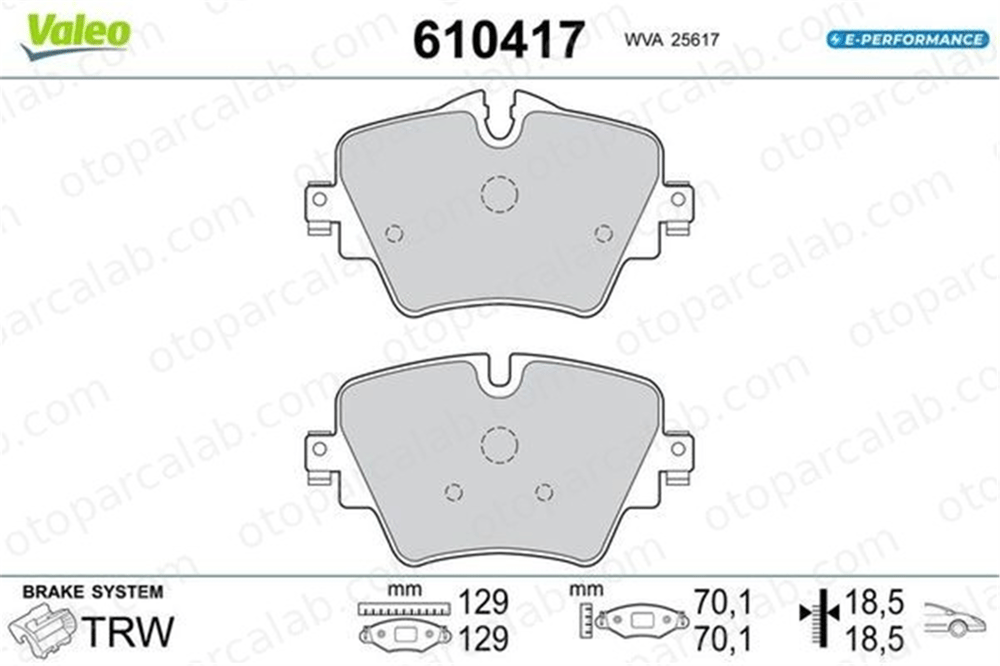 VALEO 610417 Fren Disk Balata Ön BMW 3 3 Touring 610417 34106860019