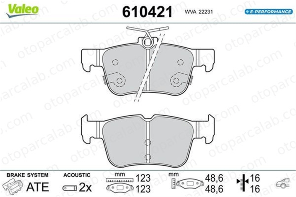 VALEO 610421 Fren Disk Balata Arka FORD FOCUS IV FOCUS IV Turnier 610421 2018449
