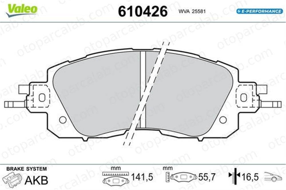 VALEO 610426 Fren Disk Balata Ön RENAULT ARKANA I NISSAN LEAF 610426 D10603TA0A