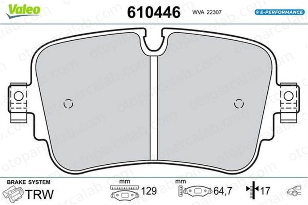 VALEO 610446 Fren Disk Balata Arka AUDI A8 D5 A7 Sportback 610446 4KE698451A