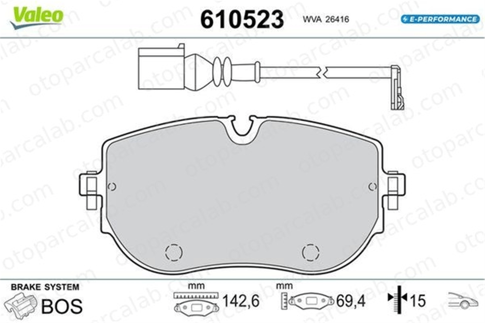 VALEO 610523 Fren Disk Balata Ön AUDI Q5 Q5 Sportback 610523 1EA698151A