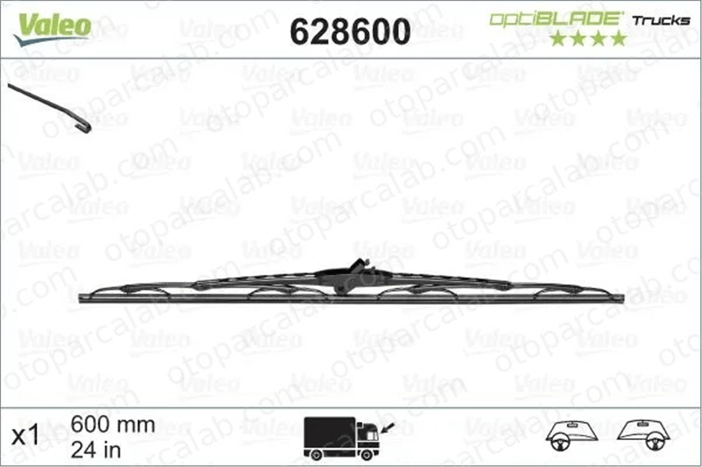 VALEO 628600 Silecek Süpürgesi Ön 600 mm - 24 inç VOLVO FL6 SCANIA 3 - series