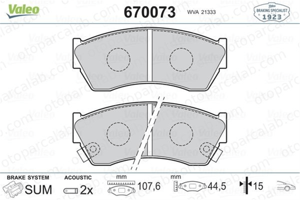 VALEO 670073 Fren Disk Balata Ön SUZUKI SWIFT II Hatchback SWIFT I 5520061880 5520051810