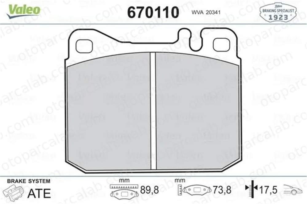 VALEO 670110 Fren Disk Balata Ön MERCEDES-BENZ S-SERISI 123 Sedan 4205920 0004205920