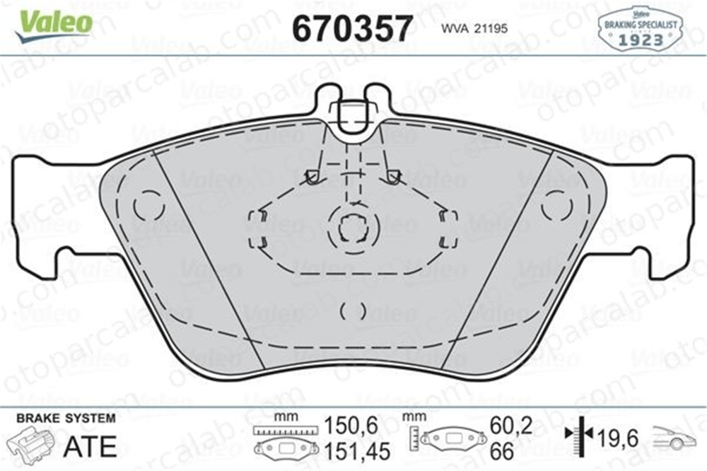 VALEO 670357 Fren Disk Balata Ön MERCEDES-BENZ E-SERISI E-SERISI T-Model A0044200220 24204420