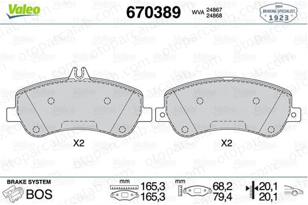 VALEO 670389 Fren Disk Balata Ön MERCEDES-BENZ GLK-SERISI 54204820 A0054209220