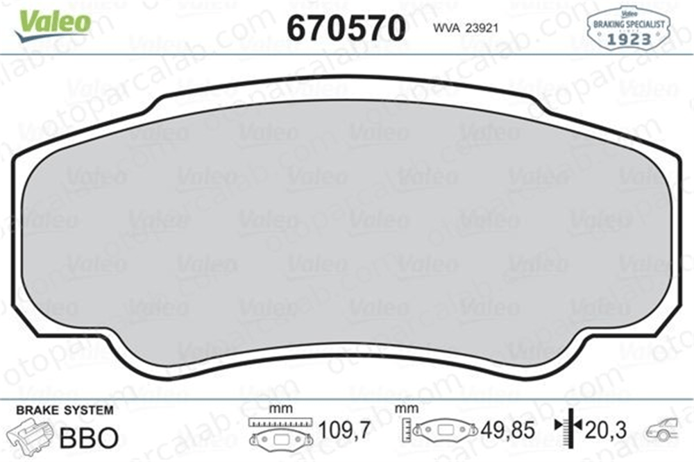 VALEO 670570 Fren Disk Balata Arka PEUGEOT BOXER Panelvan/Van BOXER Minibüs/Otobüs 77364860 425247