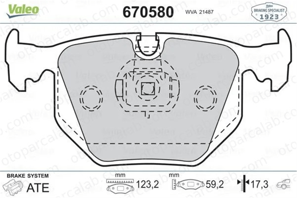 VALEO 670580 Fren Disk Balata Arka BMW X3 7 34216761248 34216761240