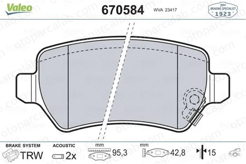 VALEO 670584 Fren Disk Balata Arka OPEL ASTRA G Station wagon ASTRA H Station wagon 1605995 583021PA30