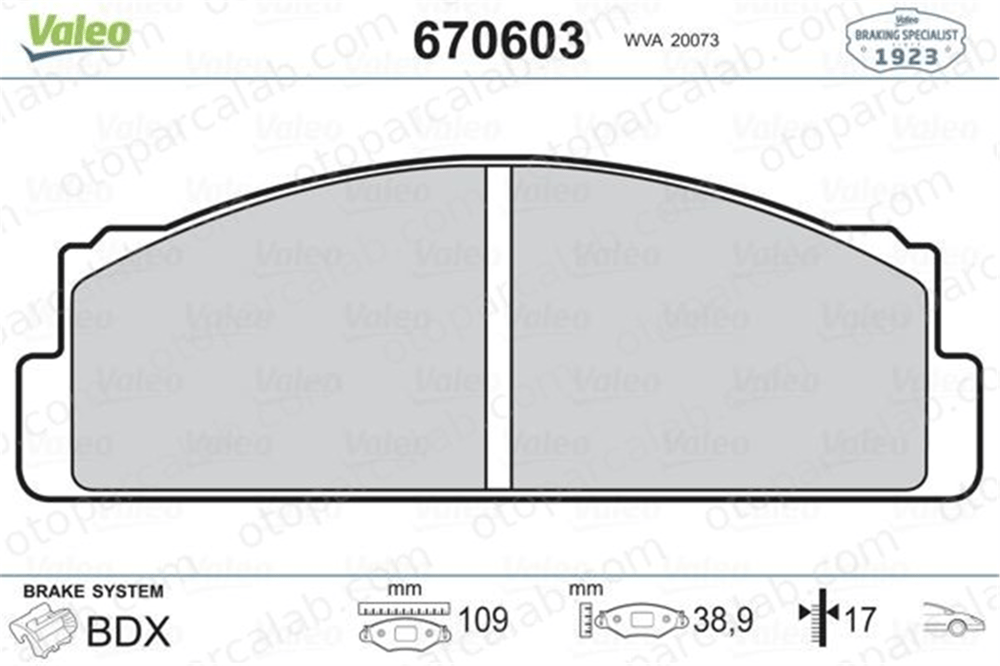 VALEO 670603 Fren Disk Balata Ön FIAT 131 132 4236412 5888149