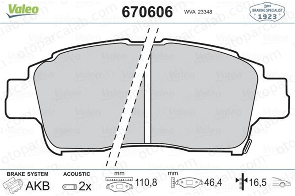 VALEO 670606 Fren Disk Balata Ön TOYOTA YARIS 446552041 446552070