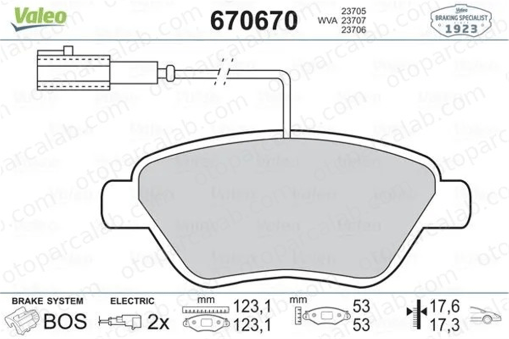 VALEO 670670 Fren Disk Balata Ön FIAT PUNTO 500 71770098 77365857