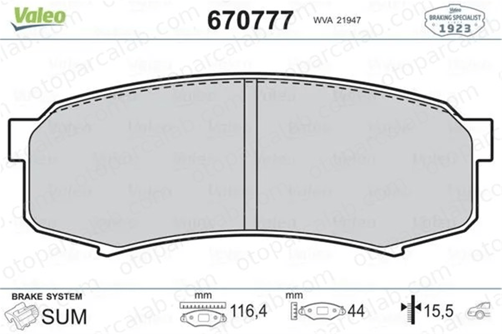 VALEO 670777 Fren Disk Balata Arka TOYOTA LAND CRUISER PRADO LAND CRUISER 446660020 04466-60020