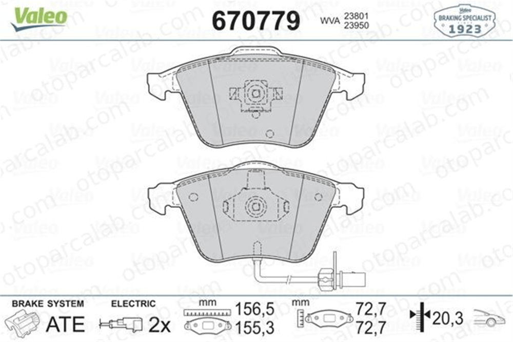 VALEO 670779 Fren Disk Balata Ön AUDI A6 C6 Avant A6 C6 4F0698151D 4E0698151F