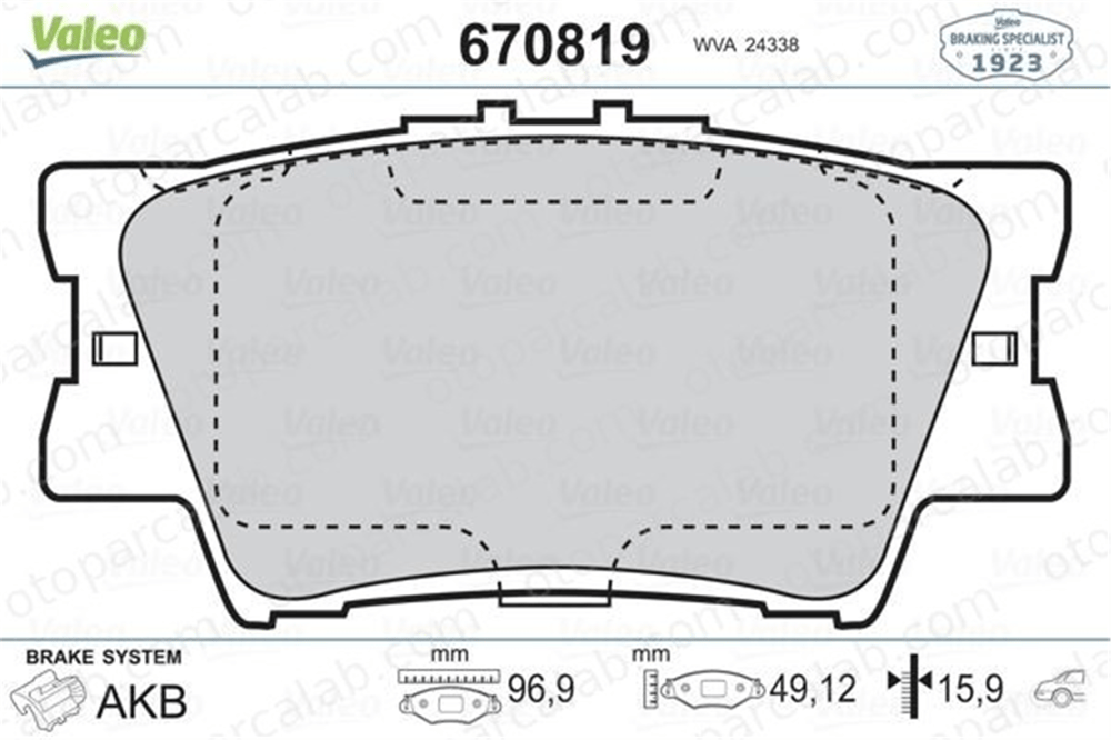 VALEO 670819 Fren Disk Balata Arka TOYOTA CAMRY Sedan RAV 4 IV 446606210 446606080