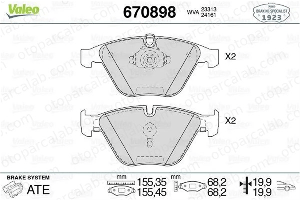 VALEO 670898 Fren Disk Balata Ön BMW 3 Touring 3 34116794917 2288870