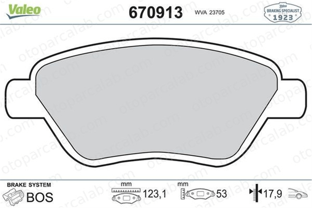 VALEO 670913 Fren Disk Balata Ön FIAT IDEA LANCIA MUSA 55175317 77362179