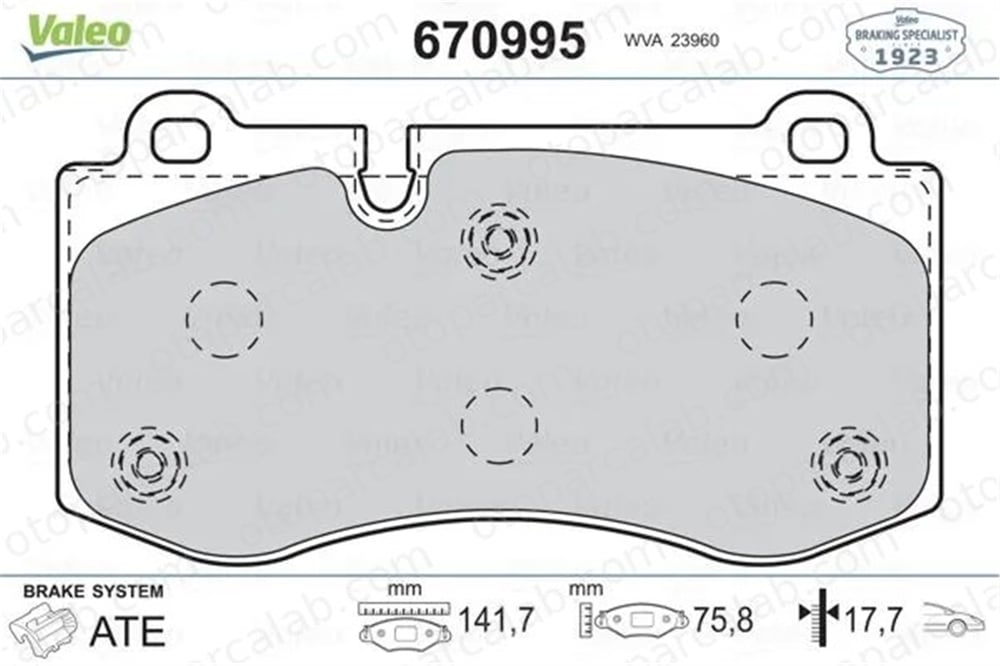 VALEO 670995 Fren Disk Balata Ön MERCEDES-BENZ S-SERISI SL A0044208020 A0054207820