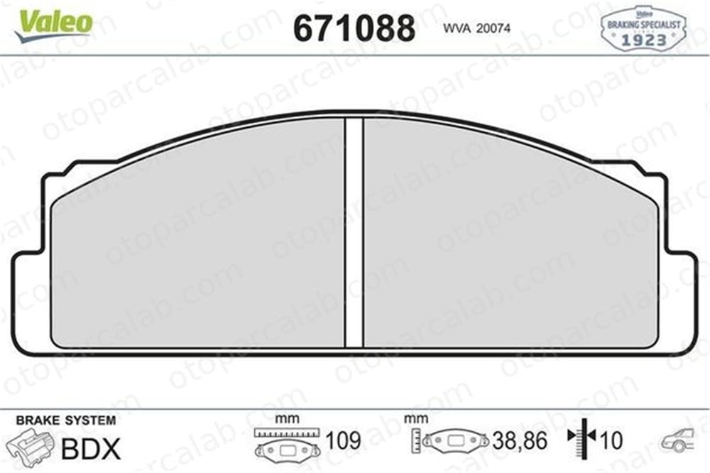 VALEO 671088 Fren Disk Balata Arka FIAT 132 124 5892945 94333335