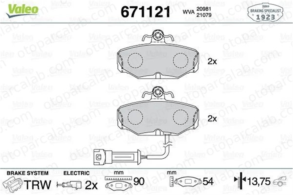 VALEO 671121 Fren Disk Balata Arka FORD SCORPIO I SCORPIO I Sedan 1111283 1666716